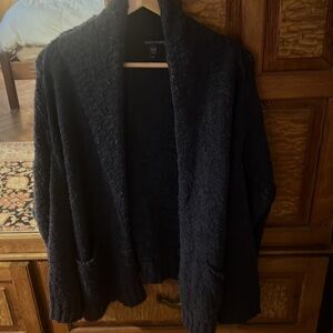 Eileen Fisher Boucle wool cardigan navy
